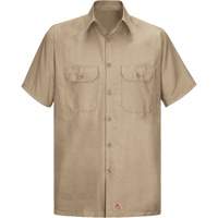 Chemise &agrave; manches courtes en tissu ind&eacute;chirable, Hommes, 3T-Grand, Khaki Quali-T-Solutions