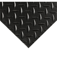 Diamond-Plate Switchboard Matting No.701, 2' W x 10' L, 1/4" Thickness, Black, PVC Quali-T-Solutions