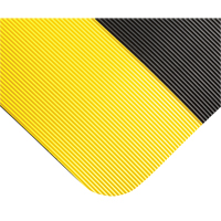 Tapis tr&egrave;s robuste pour panneau de contr&ocirc;le No 720, Ondul&eacute;, 3' x 10' x 5/8", Noir/Jaune, PVC Quali-T-Solutions