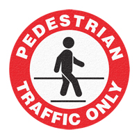"Pedestrian Traffic Only" Floor Sign, Adhesive, English with Pictogram Quali-T-Solutions