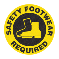 "Safety Footwear" Floor Sign, Adhesive, English with Pictogram Quali-T-Solutions