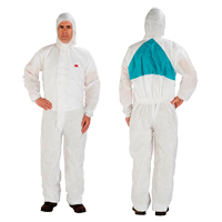 Protective Coveralls, 4X-Large, White, Polypropylene/SMS Quali-T-Solutions