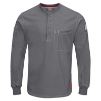 Chemises Henley Excel FR &agrave; manches longues, Petit, Gris Quali-T-Solutions