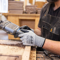 Gants r&eacute;sistants aux coupures, Taille Petit/7, Calibre 10, Rev&ecirc;tement Mousse de nitrile, Enveloppe en Dyneema, ASTM ANSI niveau A3/EN 388 niveau C Quali-T-Solutions