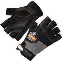 ProFlex 901 Half-Finger Leather Impact Gloves, Small, Grain Leather Palm, Hook & Loop Cuff Quali-T-Solutions