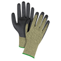 Gants &eacute;lastiques sans coutures r&eacute;sistants &agrave; la coupe noir & jaune, Taille Moyen/8, Calibre 13, Rev&ecirc;tement Mousse de nitrile, Enveloppe en Aramide, ASTM ANSI niveau A6 Quali-T-Solutions