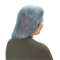 Bonnet bouffant pliss&eacute;, Polypropyl&egrave;ne, 21", Bleu Quali-T-Solutions