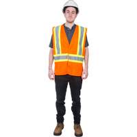 Veste de s&eacute;curit&eacute; pour la circulation, Orange haute visibilit&eacute;, Moyen, Polyester Quali-T-Solutions