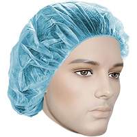 Bonnets bouffants, Polypropyl&egrave;ne, 18", Bleu Quali-T-Solutions