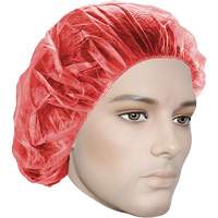 Bonnets bouffants, Polypropyl&egrave;ne, 21", Rouge Quali-T-Solutions