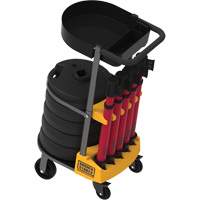 Chariot de transport avec plateau pour barri&egrave;re PLUS, 75' lo, M&eacute;tal, Rouge Quali-T-Solutions