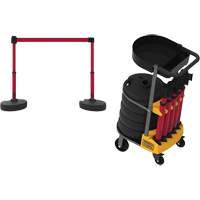 Chariot de transport avec plateau pour barri&egrave;re PLUS, 75' lo, M&eacute;tal, Jaune Quali-T-Solutions