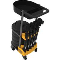 Chariot de transport avec plateau pour barri&egrave;re PLUS, 75' lo, M&eacute;tal, Noir Quali-T-Solutions