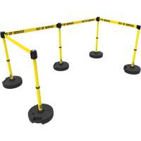 Ensemble de cinq montants pour barri&egrave;re PLUS, Plastique, 42" h, Ruban Jaune, Longueur du ruban 15' Quali-T-Solutions