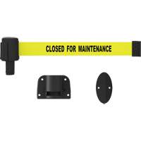 PLUS Wall Mount Barrier System, Plastic, Screw Mount, 15', Yellow Tape Quali-T-Solutions
