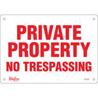 Enseigne Private Property, 7" x 10", Plastique, Anglais Quali-T-Solutions