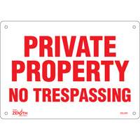 Enseigne Private Property, 7" x 10", Aluminium, Anglais Quali-T-Solutions