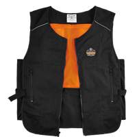 Veste de refroidissement &agrave; changement de phase l&eacute;g&egrave;re avec sachets 6260 Chill-Its, Petit/Moyen, Noir Quali-T-Solutions