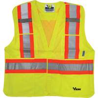 Safety Vest, High Visibility Lime-Yellow, 2X-Large/3X-Large, Polyester Quali-T-Solutions