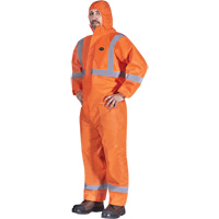 2077 Hooded Coveralls with Reflective Tape, Small, Orange, SMS Quali-T-Solutions