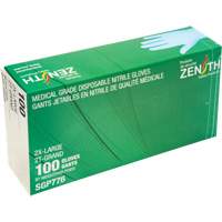 Gants jetables de calibre m&eacute;dical r&eacute;sistants &agrave; la perforation, 2T-Grand, Nitrile, 4,5 mils, Sans poudre, Bleu, Classe 2 Quali-T-Solutions