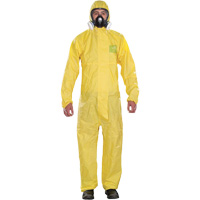 Microchem&reg; Medium-Duty Disposable Coveralls, Small, Yellow, Polypropylene Quali-T-Solutions