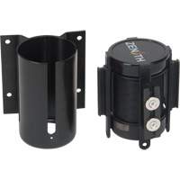 Barri&egrave;re &agrave; fixation murale avec ruban magn&eacute;tique, Acier, Fixation par vis, 7', Ruban Noir Quali-T-Solutions