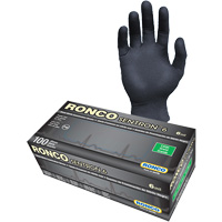 Gants d'examen jetables Sentron 6, Grand, Nitrile, 6 mils, Sans poudre, Noir, Classe 2 Quali-T-Solutions