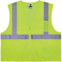 GloWear 8256Z Self-Extinguishing Safety Vest, High Visibility Lime-Yellow, Medium/Small, Polyester Quali-T-Solutions