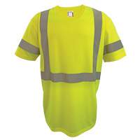 Short Sleeve Safety T-Shirt, Polyester, 2X-Large, High Visibility Lime-Yellow Quali-T-Solutions