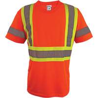 Short Sleeve Safety T-Shirt, Polyester, 2X-Large, High Visibility Orange Quali-T-Solutions
