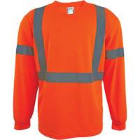 Long Sleeve Safety Shirt, Polyester, 2X-Large, High Visibility Orange Quali-T-Solutions