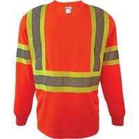 Long Sleeve Safety Shirt, Polyester, 2X-Large, High Visibility Orange Quali-T-Solutions