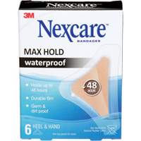 Pansements imperm&eacute;ables &agrave; tenue maximale Nexcare, Main/Talon, 3-1/2", Plastique, St&eacute;rile Quali-T-Solutions