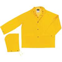 Imperm&eacute;able de s&eacute;rie classique avec capuchon amovible, Polyester/PVC, Grand, Jaune Quali-T-Solutions