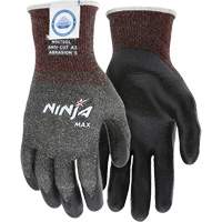 Gants r&eacute;sistant aux coupures Max Ninja, Taille Grand, Calibre 10, Rev&ecirc;tement Bipolym&egrave;re, Enveloppe en Dyneema, ASTM ANSI niveau A3 Quali-T-Solutions