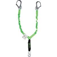 Miller&reg; StretchStop&reg; Shock-Absorbing Lanyard, 6', Scaffold Hook Center, Locking Snap Hook Leg Ends, Polyester Quali-T-Solutions