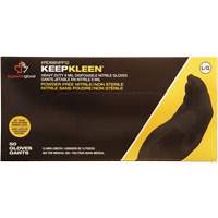 KeepKleen&reg; Disposable Gloves, Large, Nitrile, 8-mil, Powder-Free, Black Quali-T-Solutions