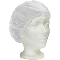 Bonnet bouffant pliss&eacute; Ronco Care, Polypropyl&egrave;ne, 24", Blanc Quali-T-Solutions