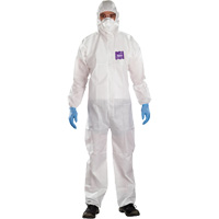 AlphaTec Microchem&reg; 3-Piece Chemical Resistant Coveralls with Hood, 2X-Large, White Quali-T-Solutions
