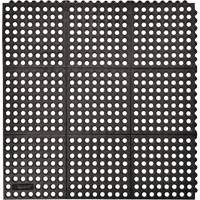 Cushion-Ease&reg; 550 Interlocking Anti-Fatigue Mat, Slotted, 3' x 3' x 3/4", Black, Rubber Quali-T-Solutions