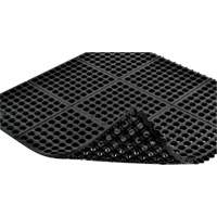 Cushion-Ease&reg; 550 Interlocking Anti-Fatigue Mat, Slotted, 3' x 3' x 3/4", Black, Rubber Quali-T-Solutions