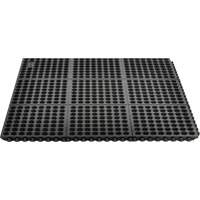 Cushion-Ease&reg; 550 Interlocking Anti-Fatigue Mat, Slotted, 3' x 3' x 3/4", Black, Rubber Quali-T-Solutions