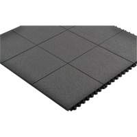 Cushion-Ease&reg; Interlocking Anti-Fatigue Mat, Pebbled, 3' x 3' x 3/4", Black, Natural Rubber Quali-T-Solutions