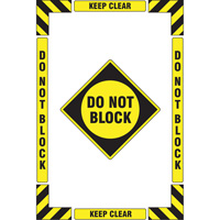 "Keep Clear Do Not Block" Floor Marking Kit, Adhesive, English with Pictogram Quali-T-Solutions