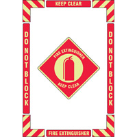 "Fire Extinguisher" Floor Marking Kit, Adhesive, English with Pictogram Quali-T-Solutions