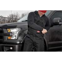GridIron Regular Length Zip-To-Thigh Bib Overall, Men's, Large, Black Quali-T-Solutions