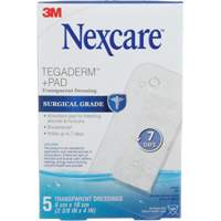 Pansement + tampon transparent Nexcare Tegaderm, Rectangulaire/carr&eacute;e, 4", Plastique, St&eacute;rile Quali-T-Solutions