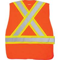 Veste d'arpenteur haute visibilit&eacute; conforme &agrave; la CSA, Orange haute visibilit&eacute;, Moyen, Polyester Quali-T-Solutions