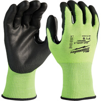High-Visibility Cut-Resistant Gloves, Size Small, 15 Gauge, Nitrile/Polyurethane Coated, Polyethylene Shell, ANSI/ISEA 105 Level 3 Quali-T-Solutions